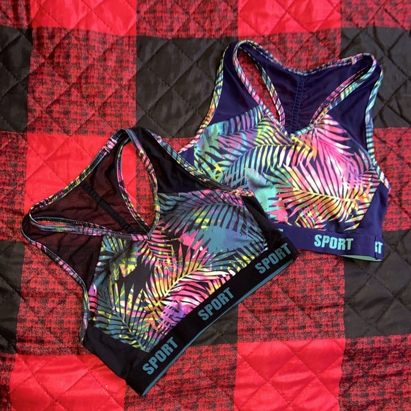 Super cute tropical sports bra with mesh!! - Picture 1 of 4